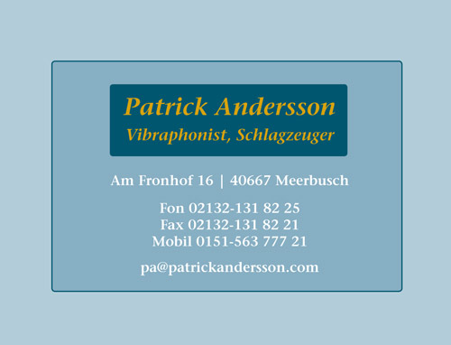 Patrick Andersson: Vibraphonist und Schlagzeuger